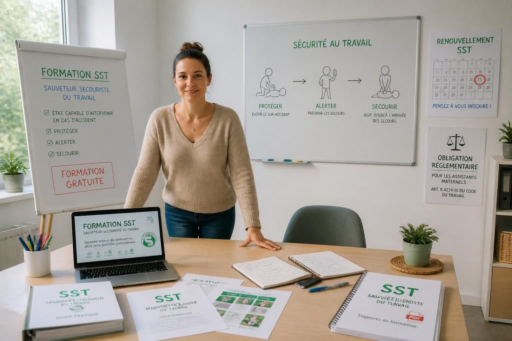 Formation SST obligatoire et gratuite : prix, renouvellement et PDF pour assistant maternel